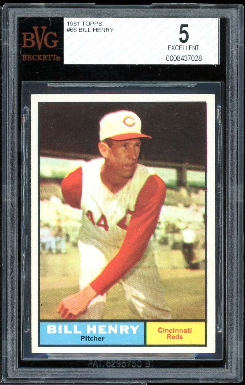 Bill Henry Card 1961 Topps #66 BVG BVG 5 Image 1