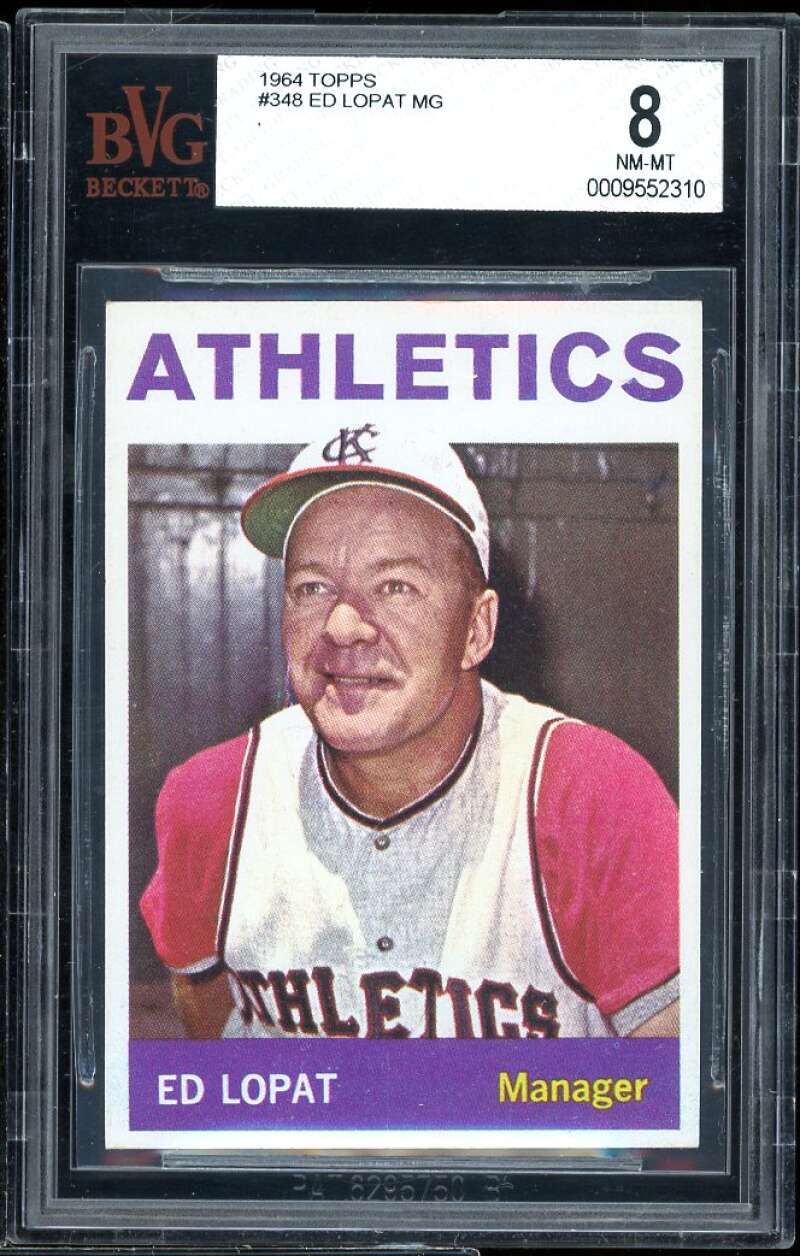 Ed Lopat Card 1964 Topps #348 BVG BVG 8 Image 1