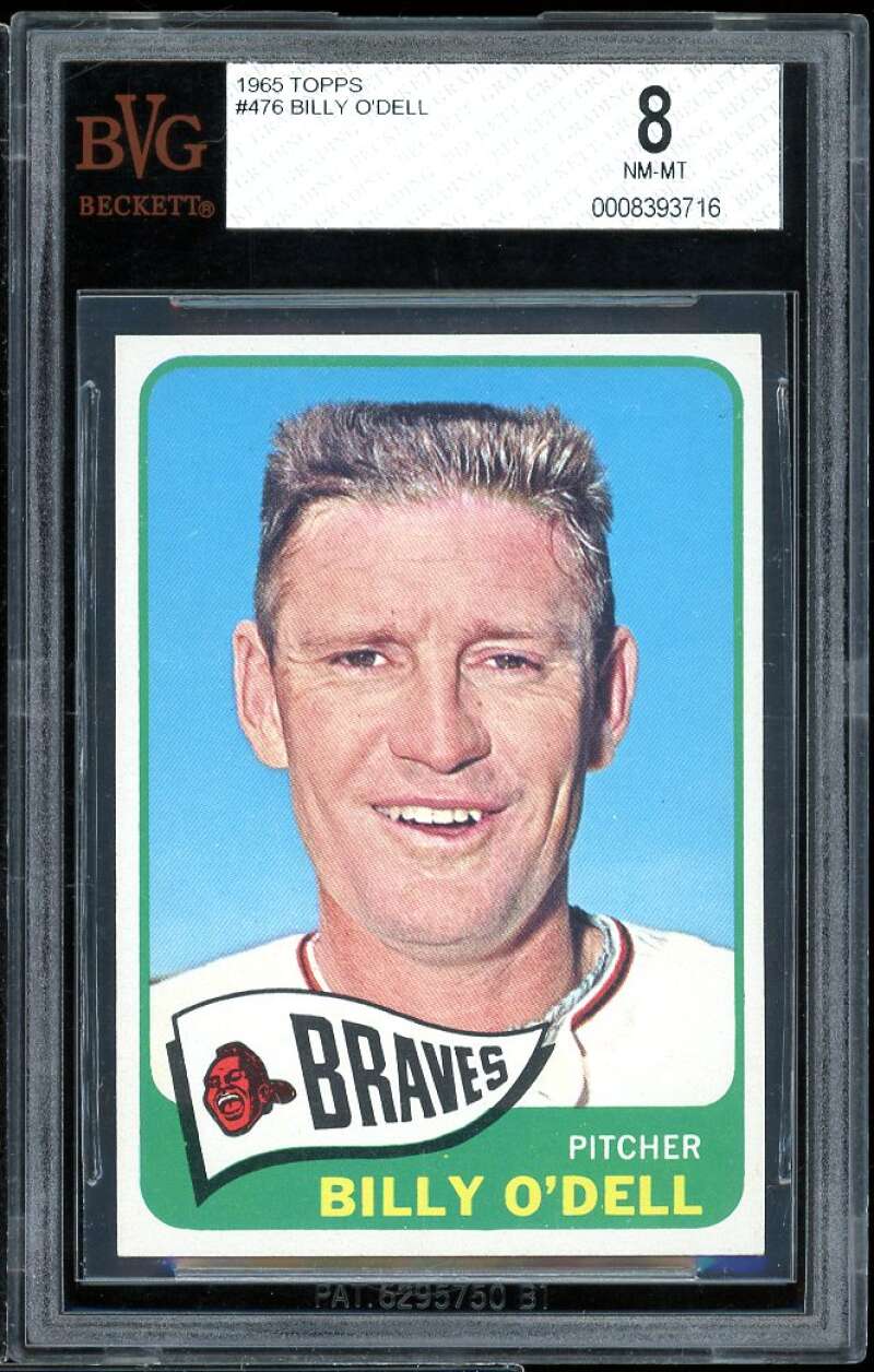 Billy O'Dell Card 1965 Topps #476 BVG BVG 8 Image 1
