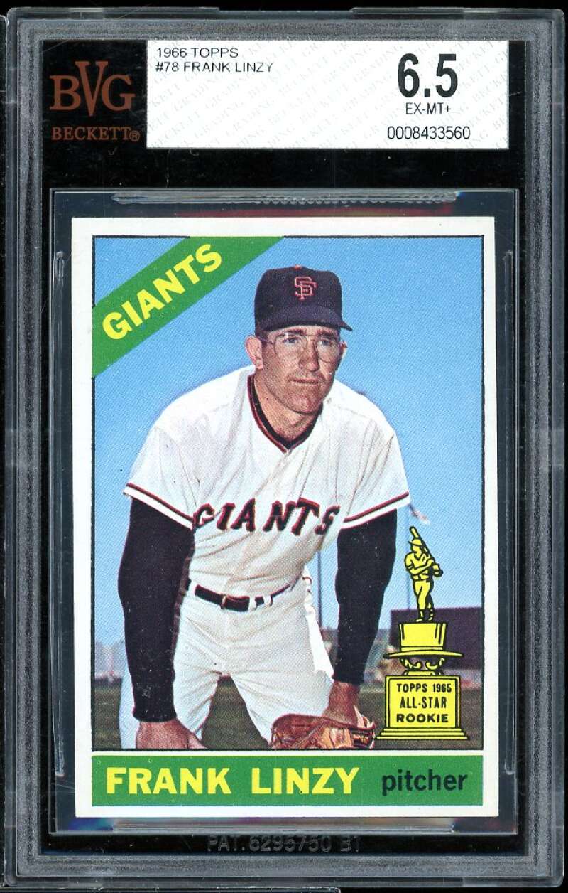 Frank Linzy Card 1966 Topps #78 BVG BVG 6.5 Image 1