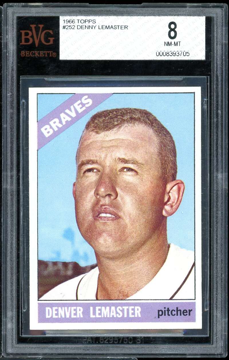 Denver Lemaster Card 1966 Topps #252 BVG BVG 8 Image 1