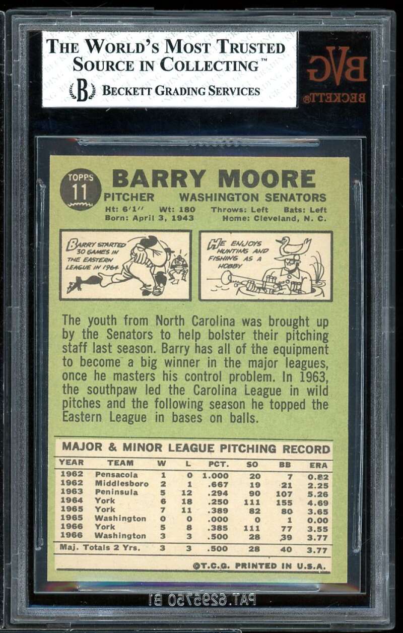 Barry Moore Card 1967 Topps #11 BVG BVG 7.5 Image 2