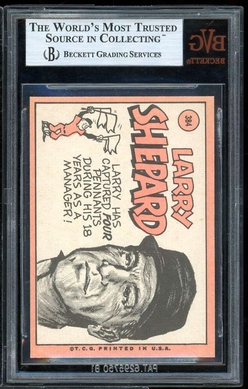 Larry Shepard Card 1969 Topps #384 BVG BVG 8.5 Image 2