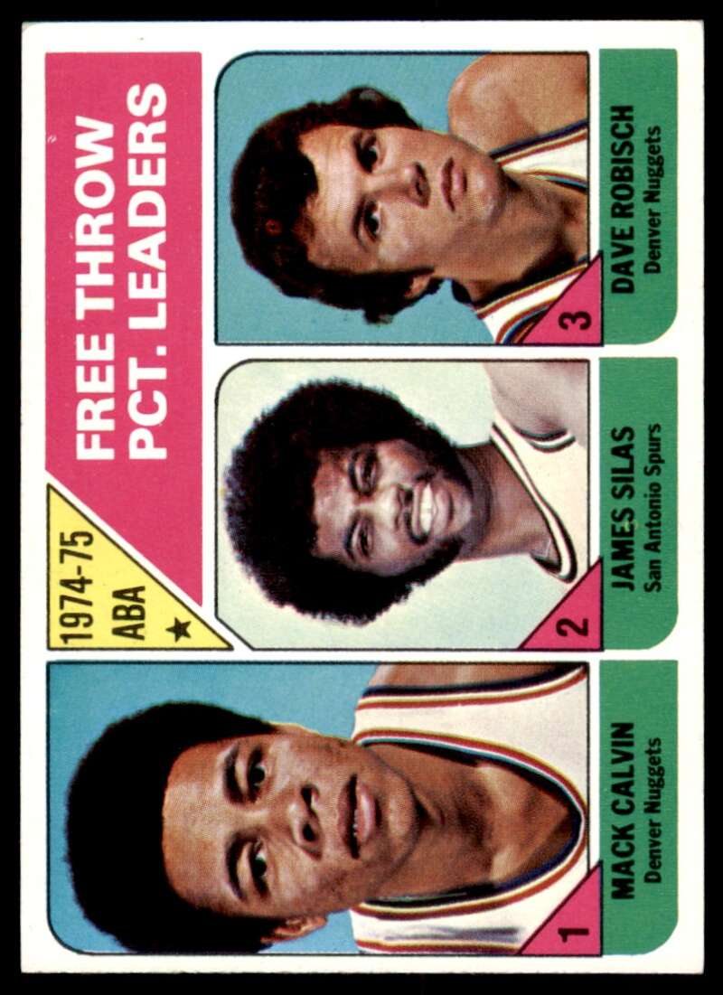 Mack Calvin/James Silas/Dave Robisch Leader Card 1975-76 Topps #224 Image 1