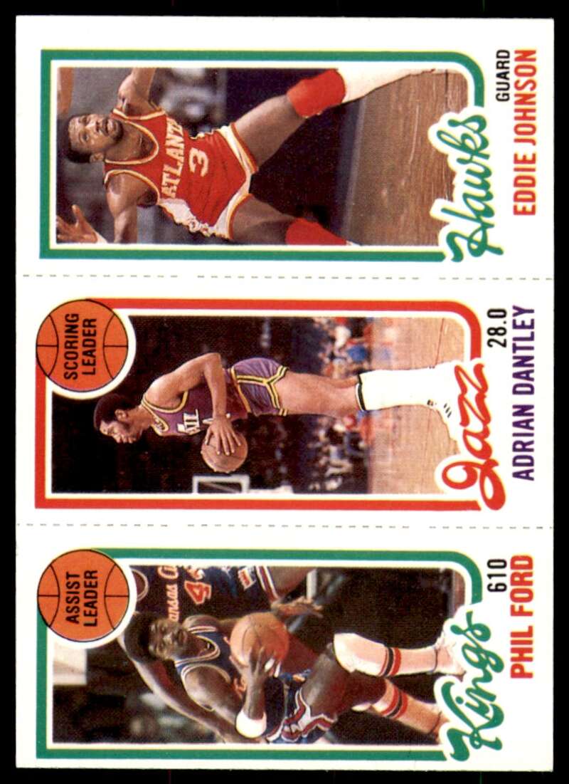 Phil Ford TL Adrian Dantley Eddie Johnson Card 1980-81 Topps #128 Image 1