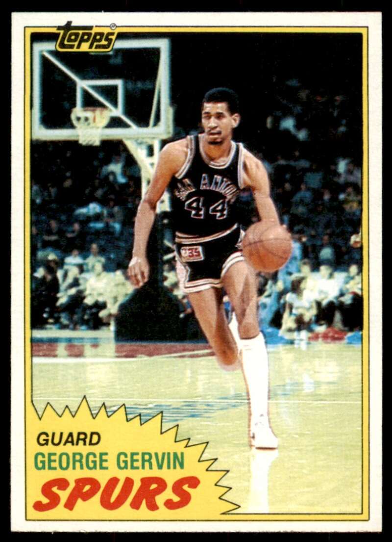 George Gervin Card 1981-82 Topps #37 Image 1