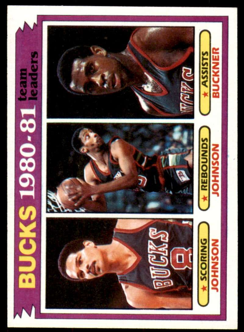 Marques Johnson/Mickey Johnson/Quinn Buckner Card 1981-82 Topps #56 Image 1