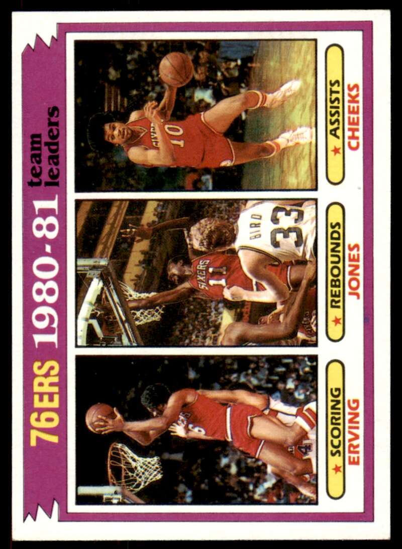 Julius Erving/Bobby Jones/Maurice Cheeks Card 1981-82 Topps #59 Image 1