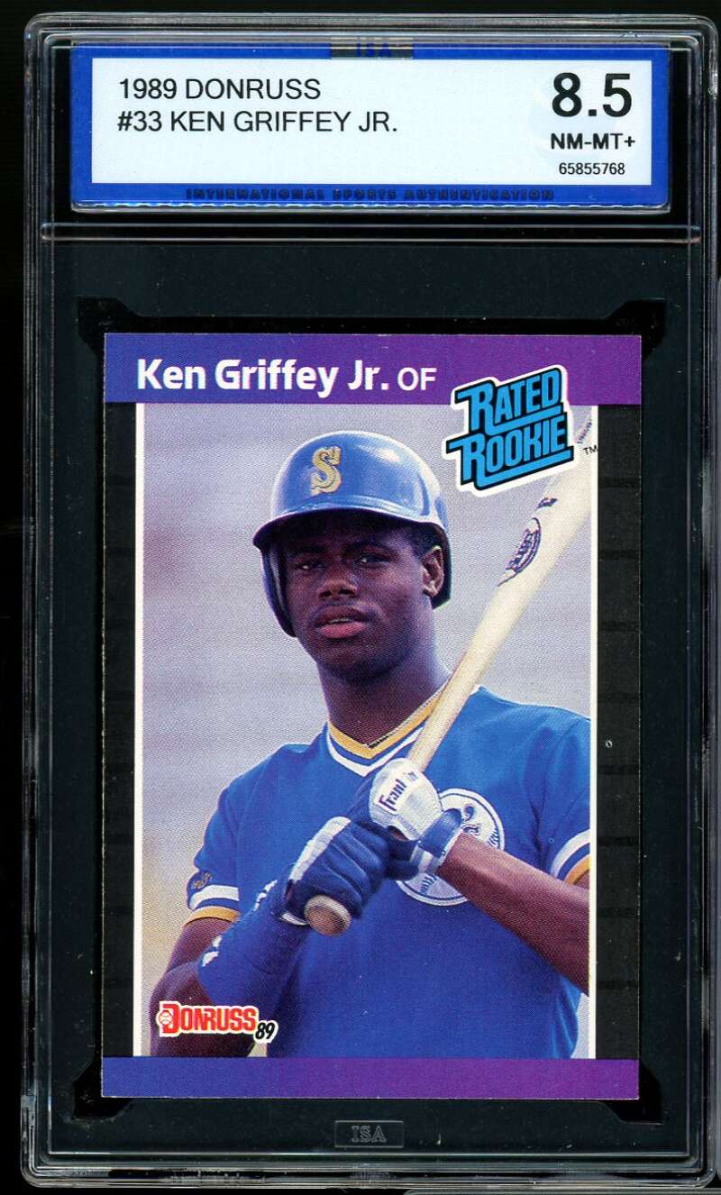 Ken Griffey Jr. Rookie Card 1989 Donruss #33 ISA 8.5 NM-MT+ Image 1