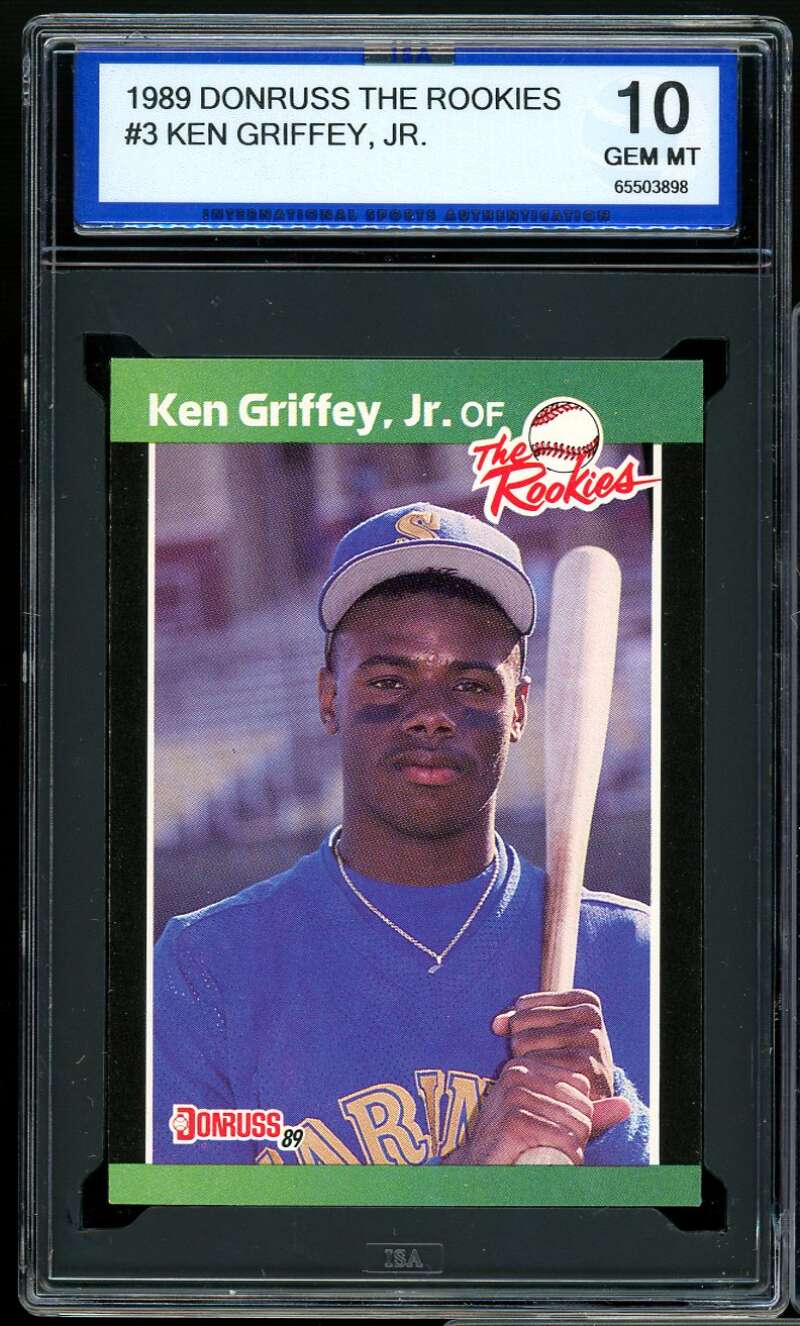 Ken Griffey Jr Rookie Card 1989 Donruss The Rookies #3 ISA 10 GEM MT Image 1