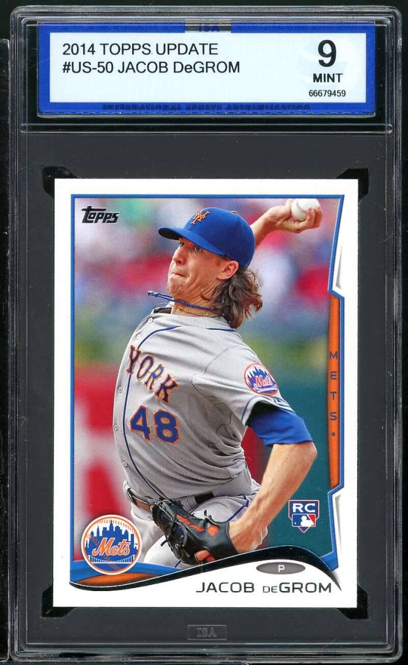 Jacob deGrom Rookie Card 2014 Topps Update #US-50 ISA 9 MINT Image 1