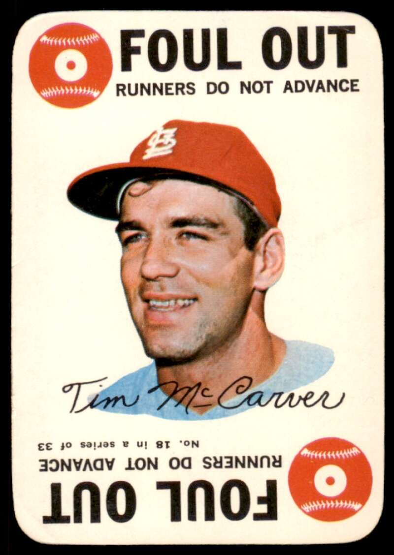 Tim McCarver Card 1968 Topps Game #18 Image 1