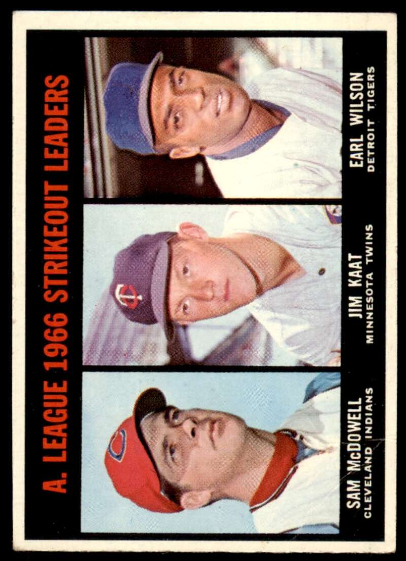 Sam McDowell/Jim Kaat/Earl Wilson Leader Card 1967 Topps #237 Image 1