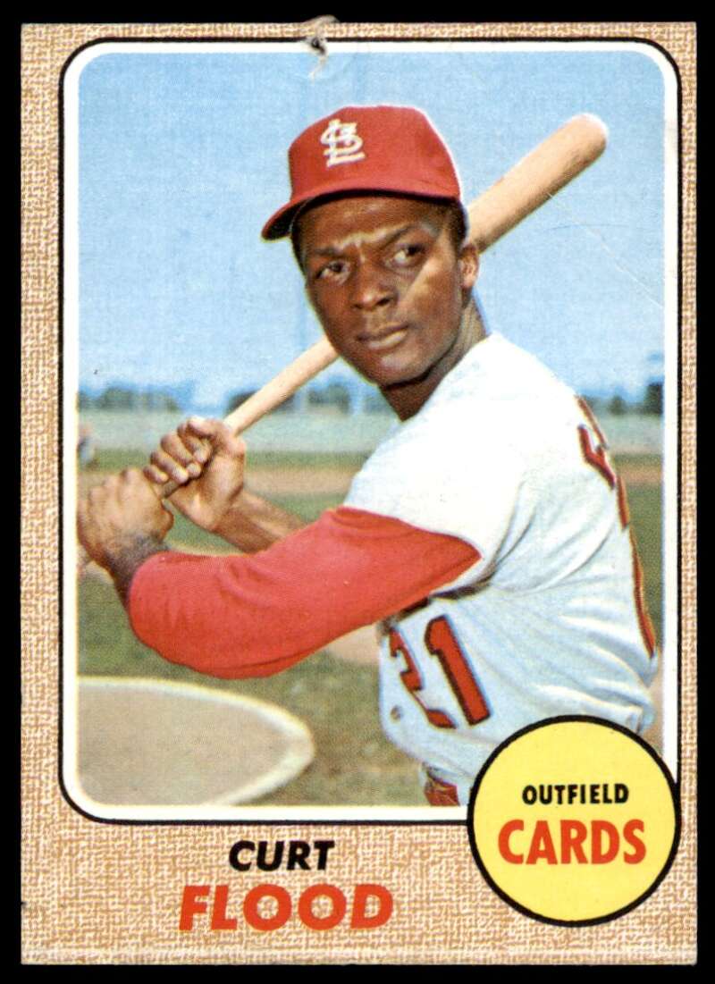 Curt Flood Card 1968 Topps #180 Image 1