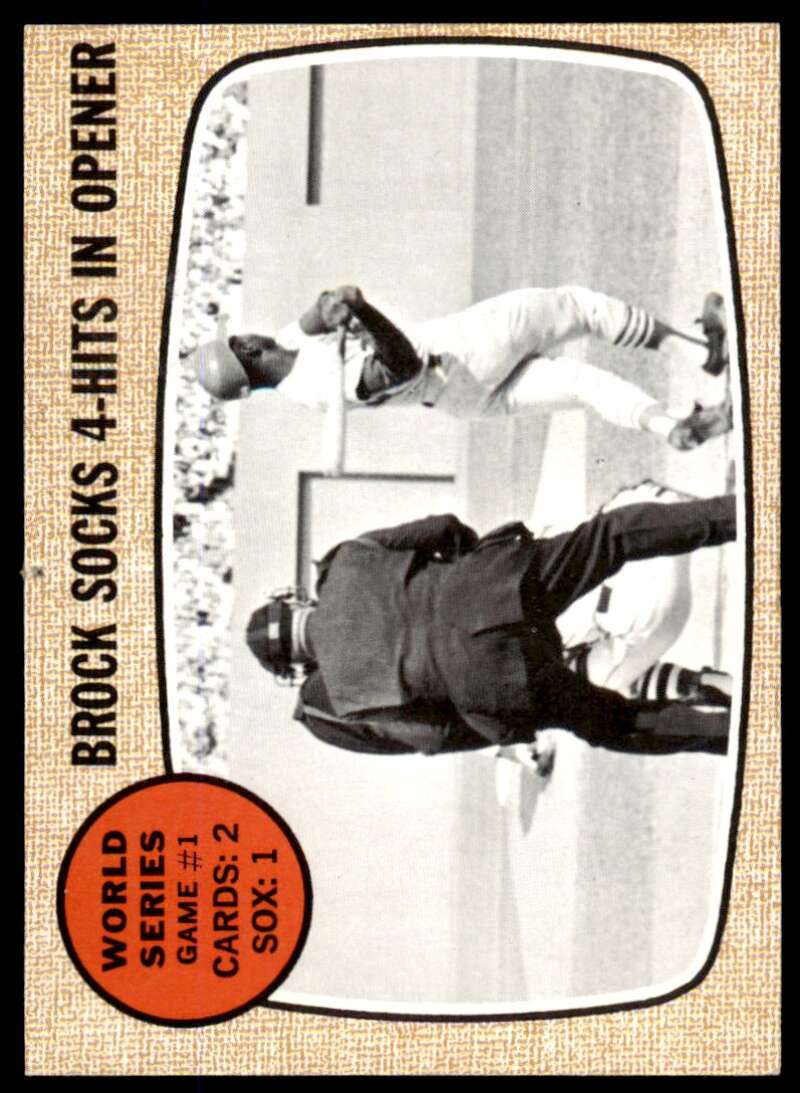 World Series Game 1 Lou Brock Card 1968 Topps #151 Image 1