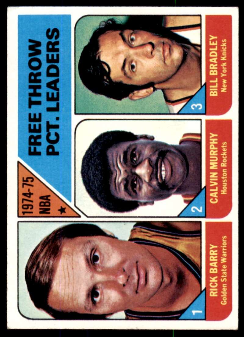 Calvin Murphy / Rick Barry/ Bill Bradley Leader Card 1975-76 Topps #3 Image 1