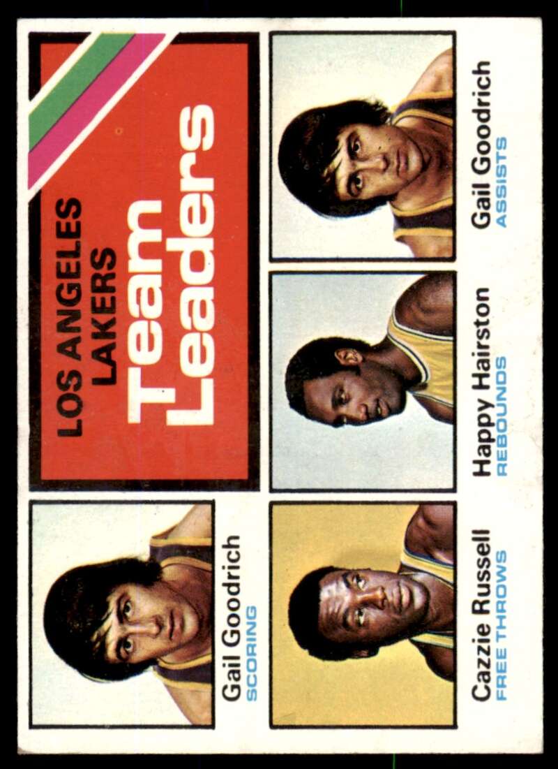 Gail Goodrich /Happy Hairston/Cazzie Russell Team Leader Card 1975-76 Topps #125 Image 1