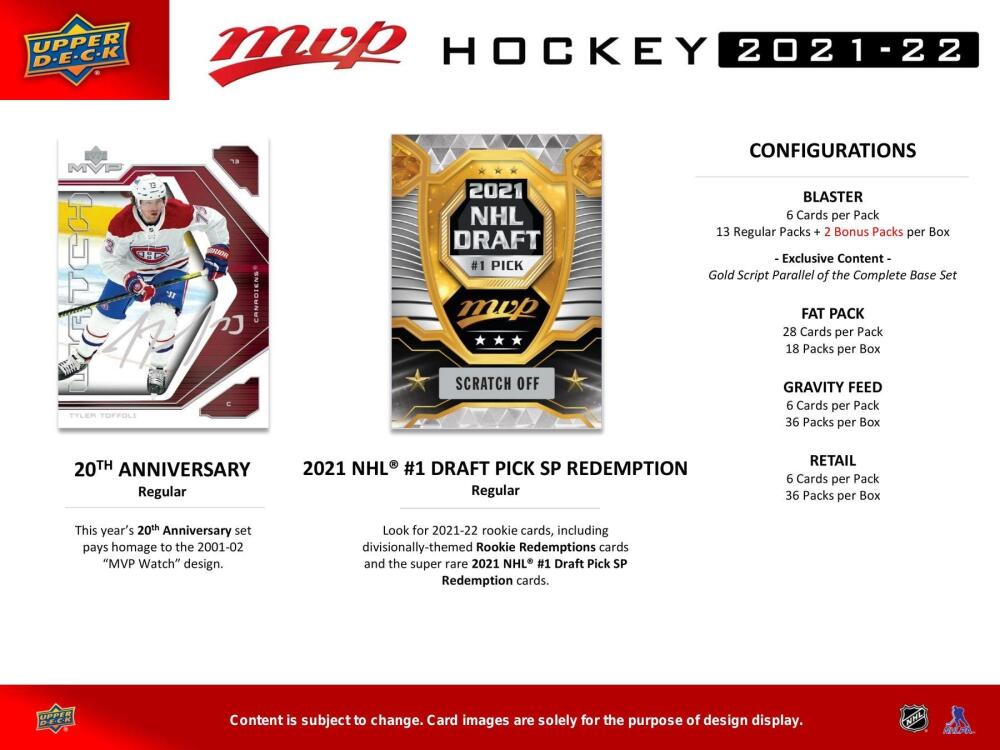 2021-22 Upper Deck MVP Hockey Blaster Box Image 5