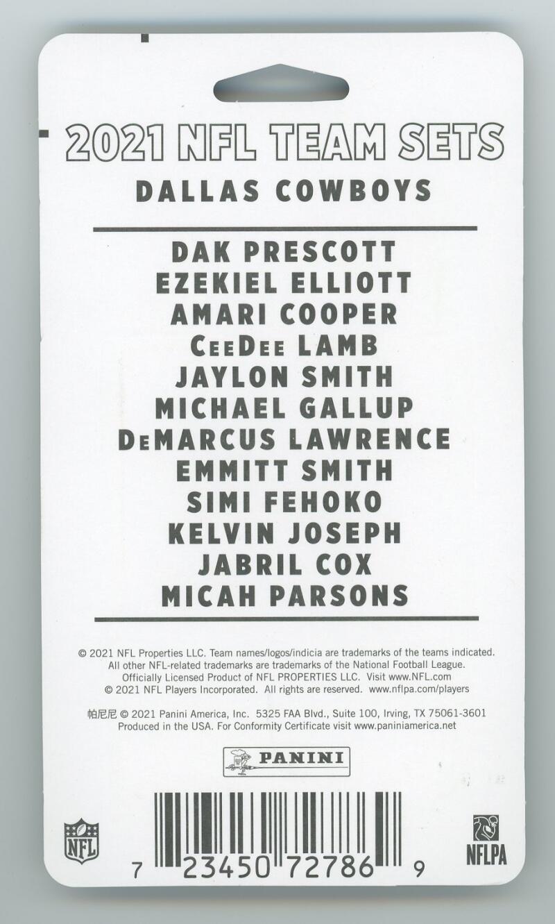 2021 Panini NFL Donruss Dallas Cowboys Football Team Set  Image 2
