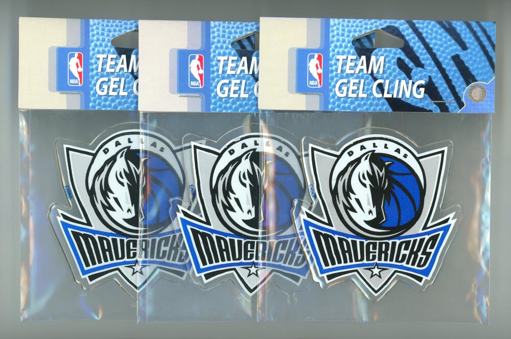 (3) NBA Dallas Mavericks Team Logo 4x4 Gel Cling Pack Image 2