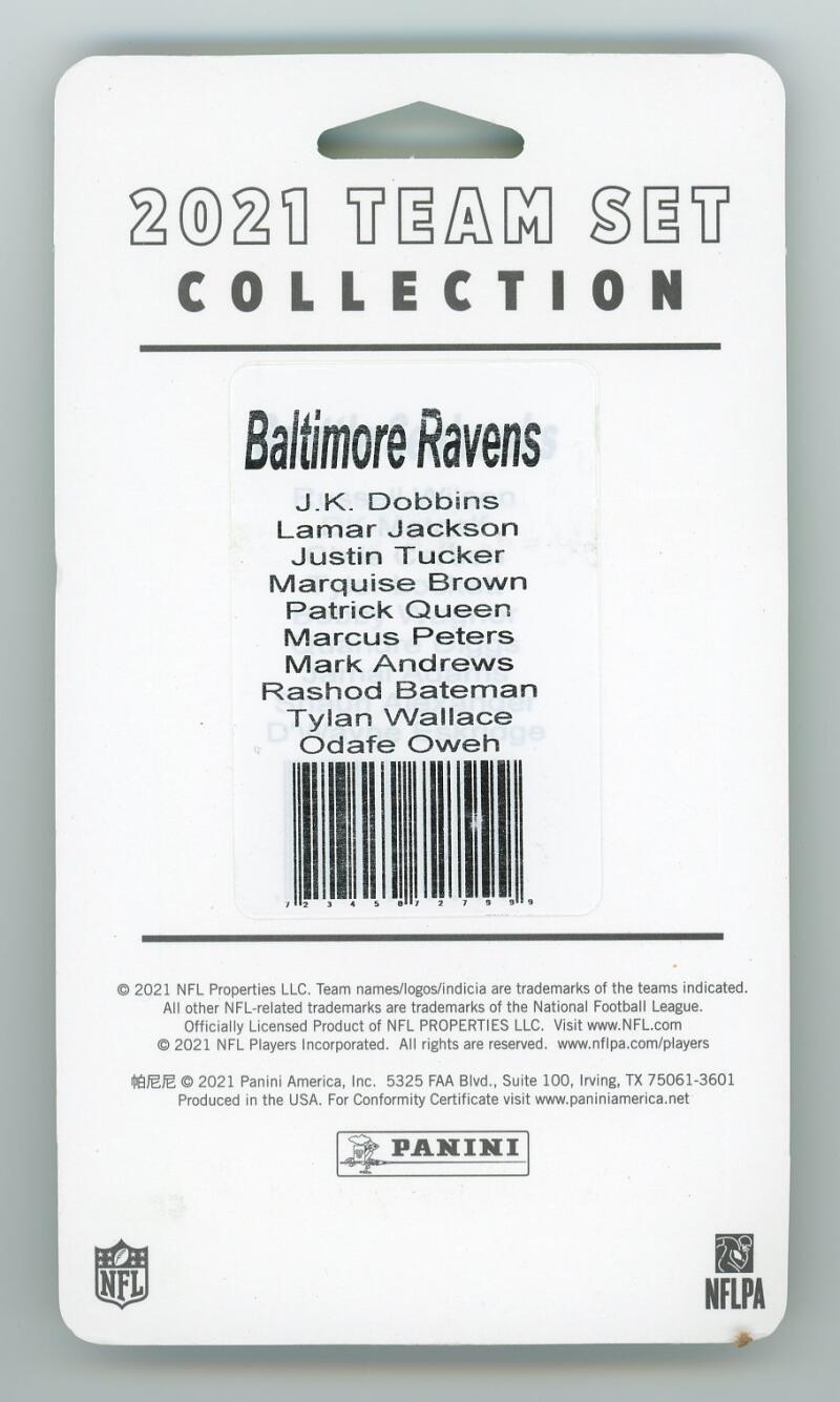 2021 Panini NFL Donruss Baltimore Ravens Team Football Team Set  Image 2