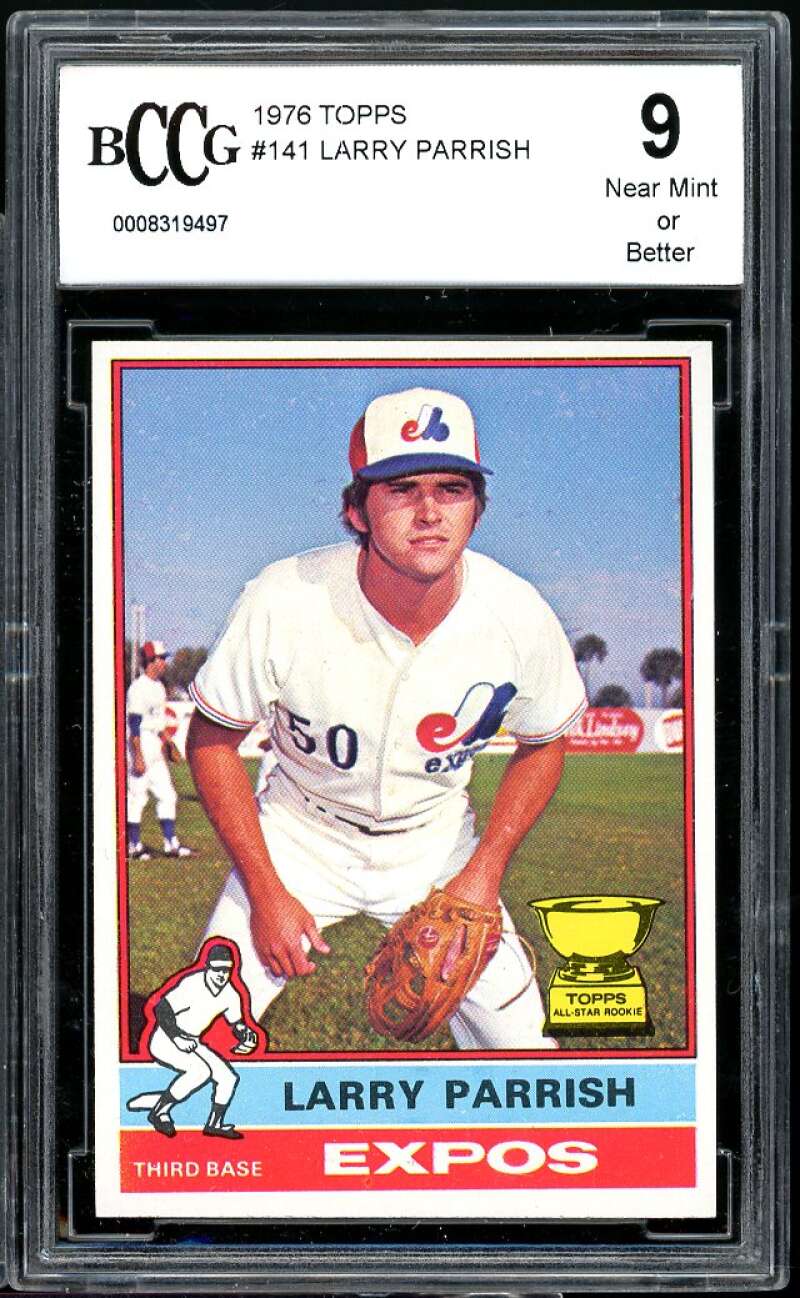 Larry Parrish Card 1976 Topps #141 BGS BCCG 9 Image 1