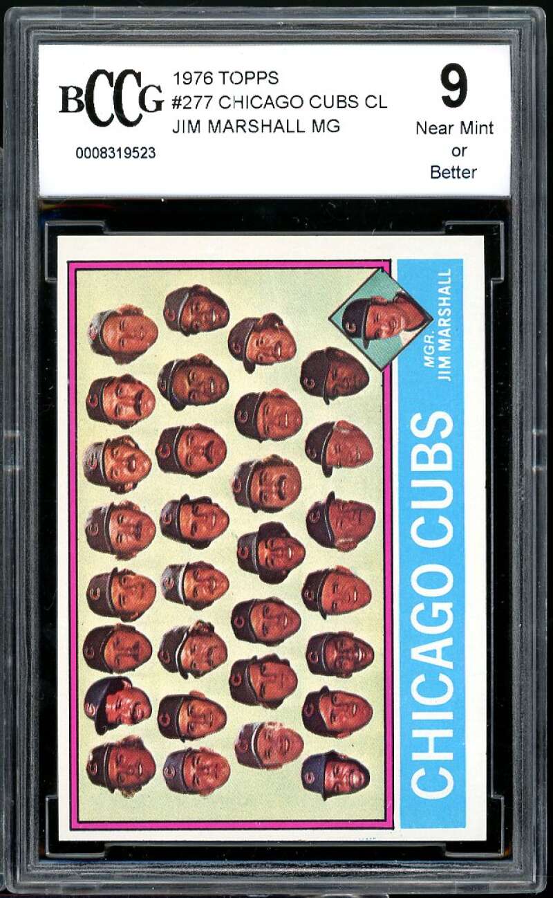 Chicago Cubs - Jim Marshall Team Card 1976 Topps #277 BGS BCCG 9 Image 1