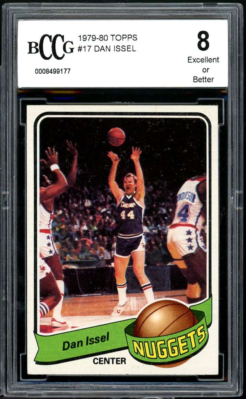 Dan Issel Card 1979-80 Topps #17 BGS BCCG 8 Image 1