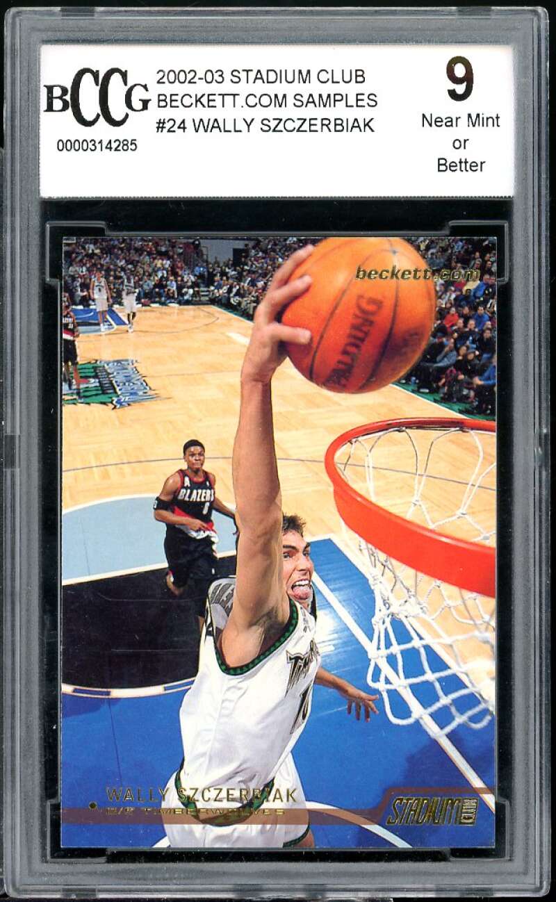 Wally Szczerbiak Card 2002-03 Stadium Club Beckett.com Samples #24 BGS BCCG 9 Image 1