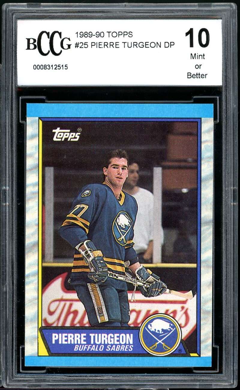 Pierre Turgeon Card 1989-90 Topps #25 BGS BCCG 10 Image 1