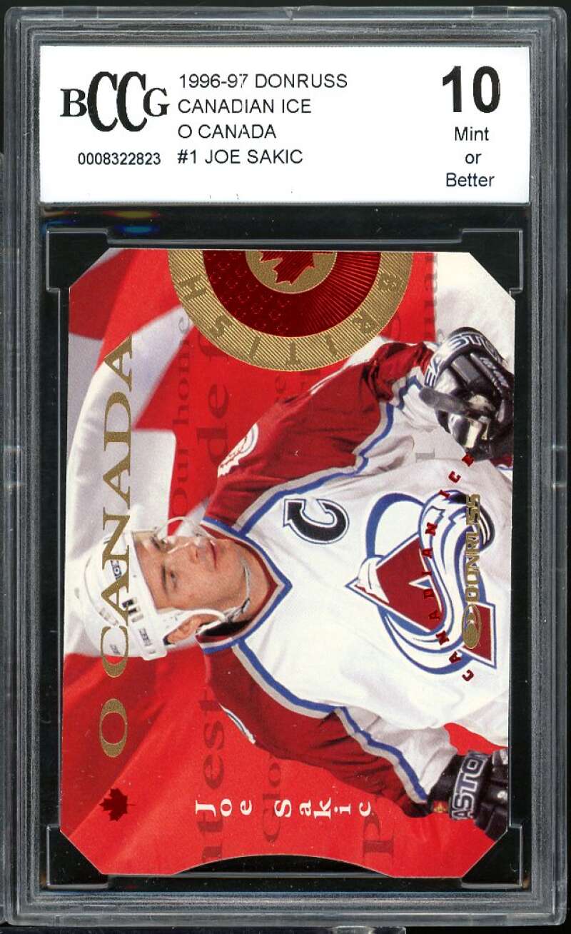 Joe Sakic Card 1996-97 Donruss Canadian Ice O Canada #1 BGS BCCG 10 Image 1