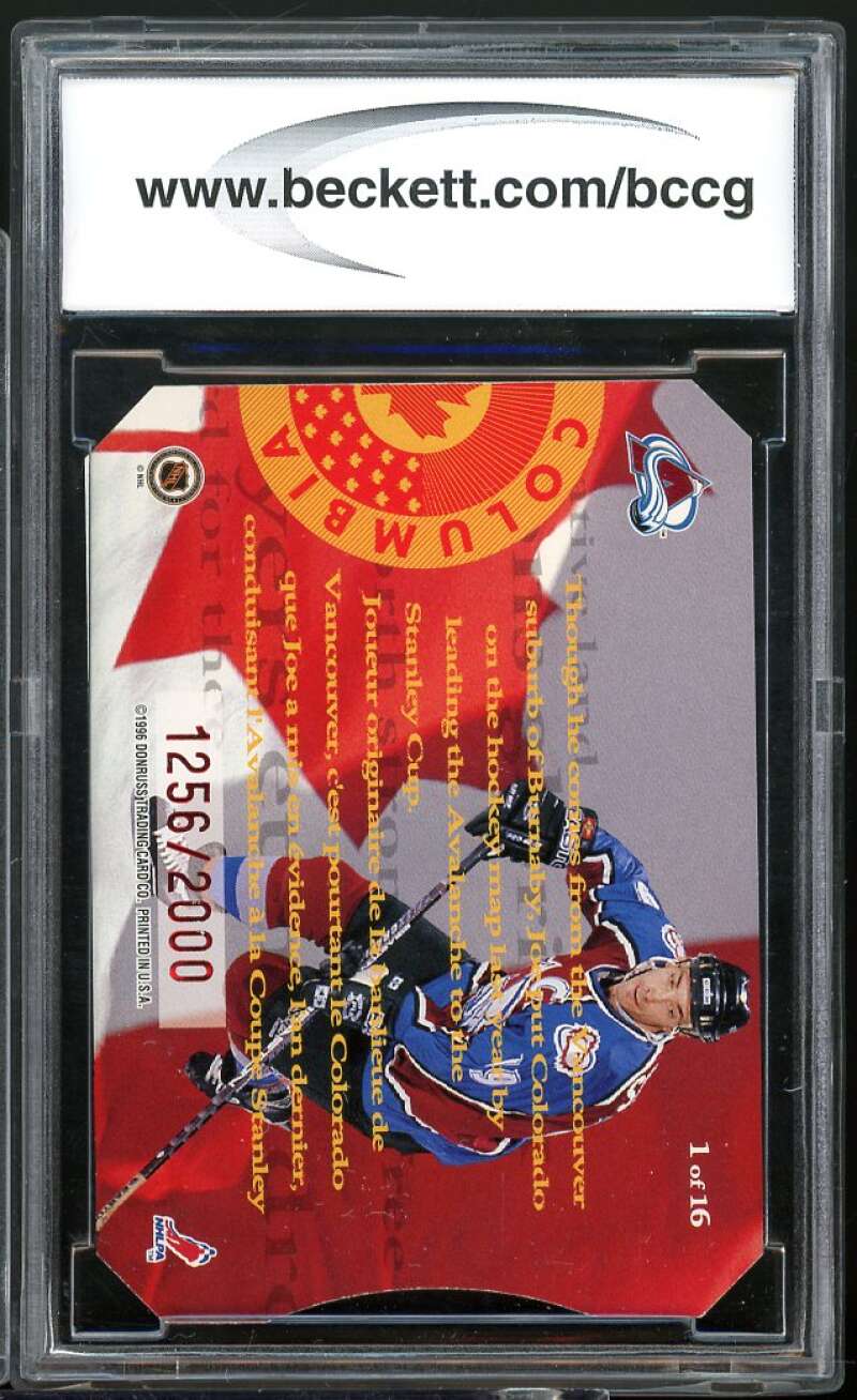 Joe Sakic Card 1996-97 Donruss Canadian Ice O Canada #1 BGS BCCG 10 Image 2