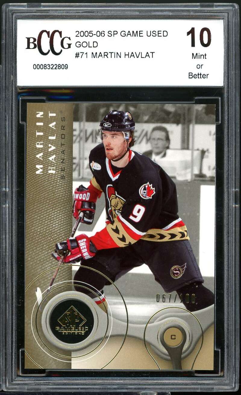 Martin Havlat Card 2000-06 SP Game Used Gold #71 BGS BCCG 10 Image 1