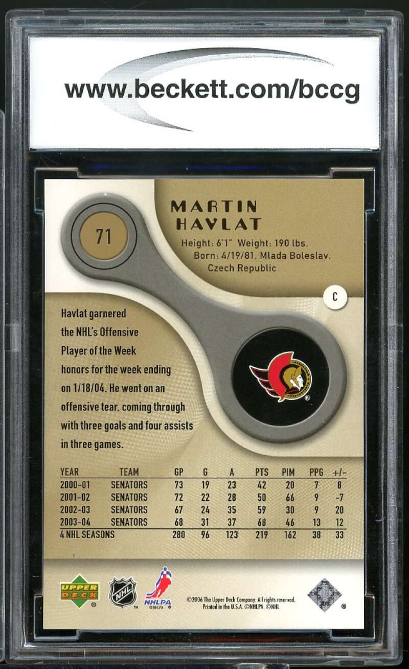 Martin Havlat Card 2000-06 SP Game Used Gold #71 BGS BCCG 10 Image 2