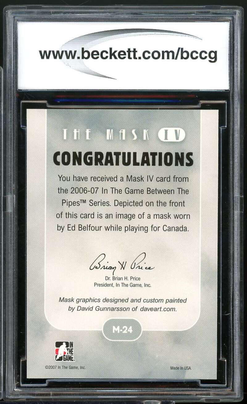 Ed Belfour Card 2006-07 Between The Pipes The Mask Silver #M24 BGS BCCG 10 Image 2