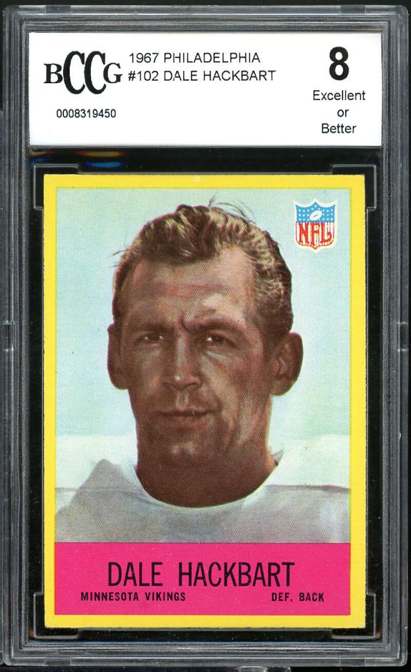 Dale Hackbart Card 1967 Philadelphia #102 BGS BCCG 8 Image 1