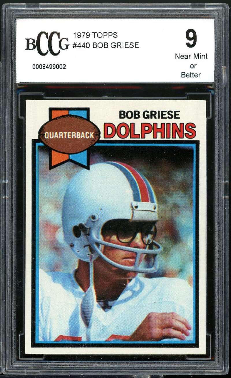 Bob Griese Card 1979 Topps #440 BGS BCCG 9 Image 1