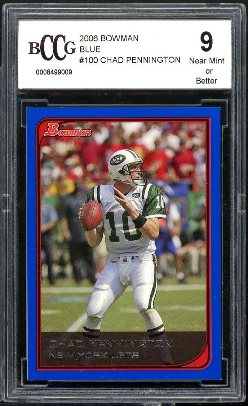 Chad Pennington Card 2006 Bowman Blue #100 BGS BCCG 9 Image 1