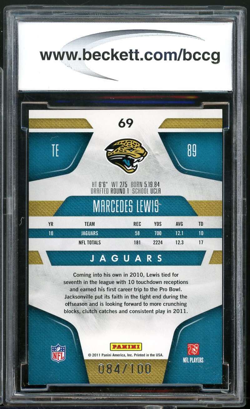 Marcedes Lewis Card 2011 Certified Platinum Blue #69 BGS BCCG 10 Image 2