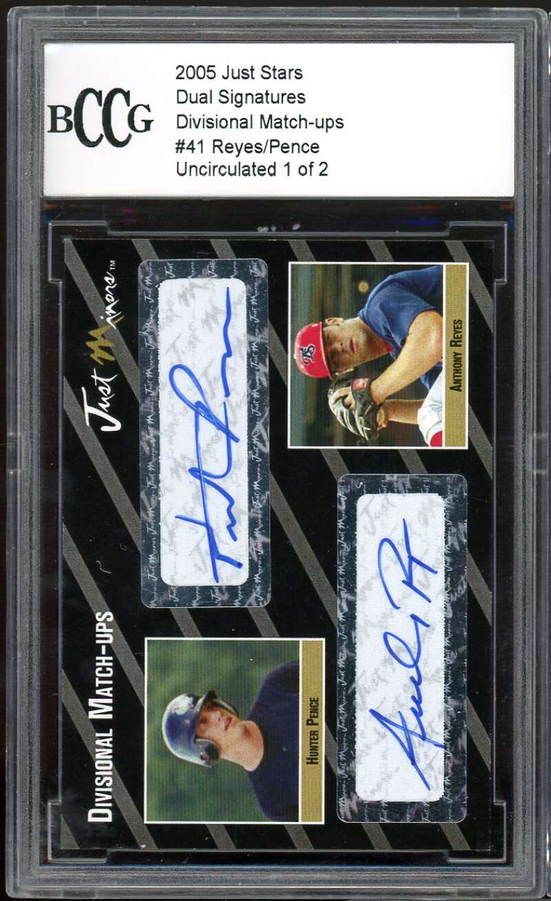 Reyes / Hunter Pence Rookie 2005 Just Stars Autograph (#d 1/2) BCCG authentic Image 1