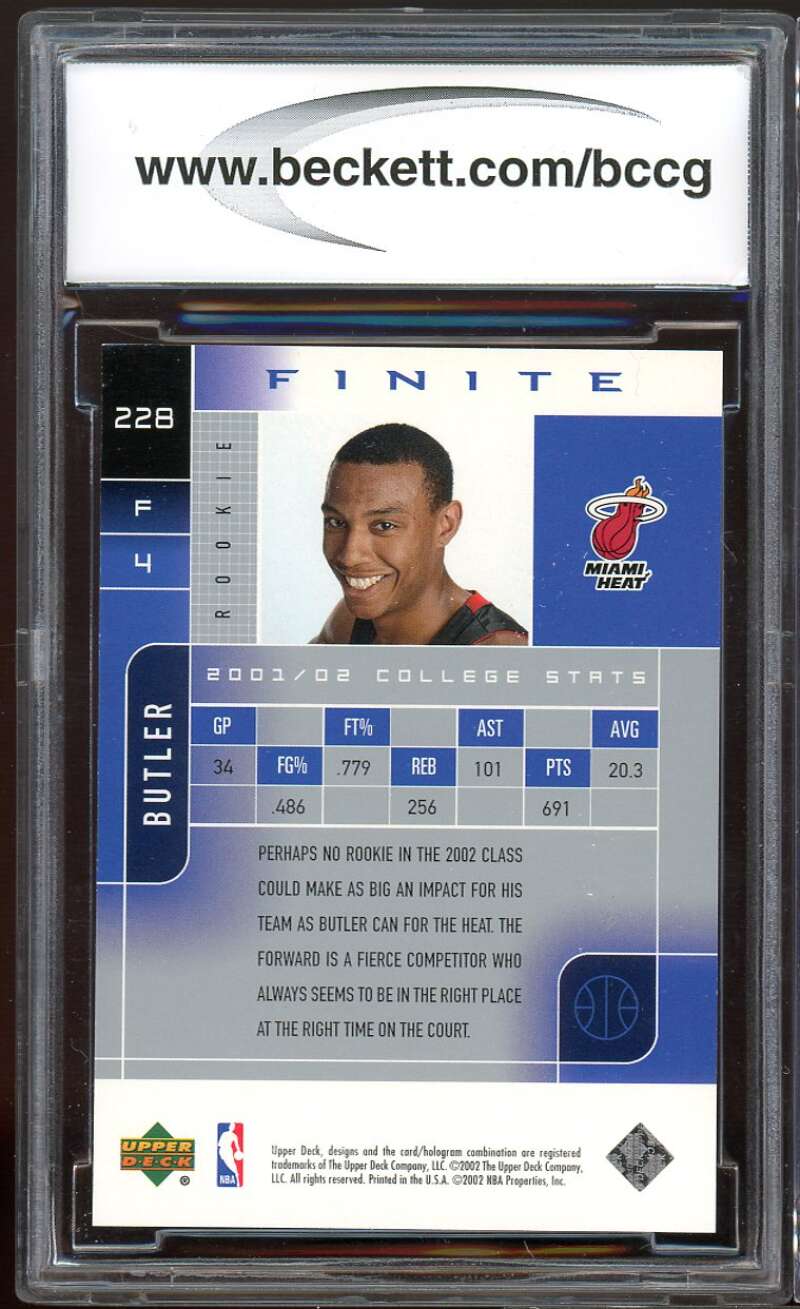 Caron Butler Rookie Card 2002-03 Upper Deck Finite #228 BGS BCCG 10 Image 2