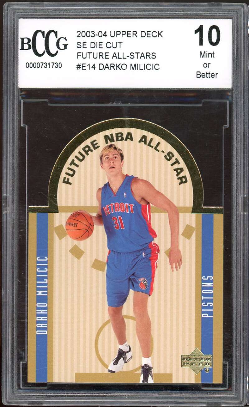 Darco Milicic Rookie 2003-04 Upper Deck SE Die Cut Future AS #e14 BGS BCCG 10 Image 1