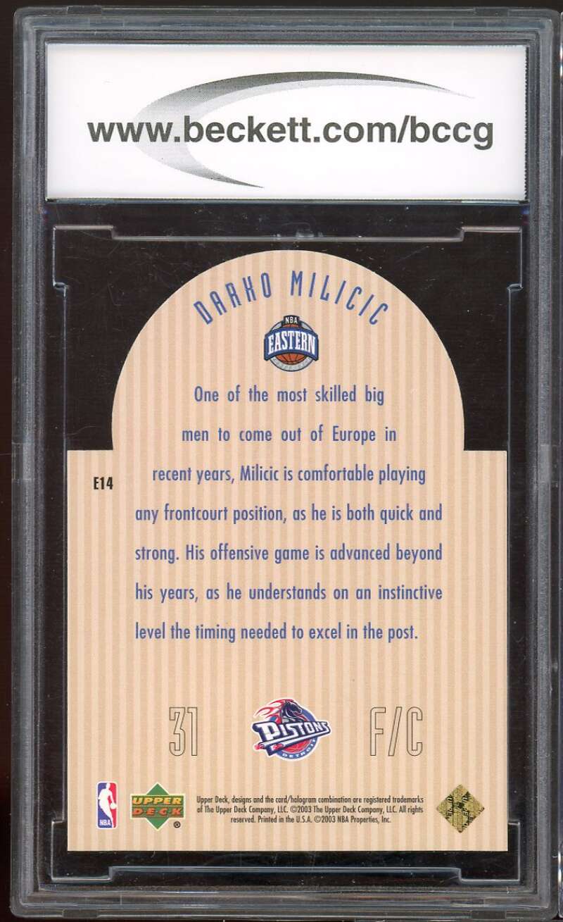 Darco Milicic Rookie 2003-04 Upper Deck SE Die Cut Future AS #e14 BGS BCCG 10 Image 2