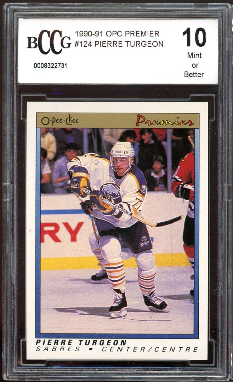 Pierre Turgeon Card 1990-91 OPC Premier #124 BGS BCCG 10 Image 1