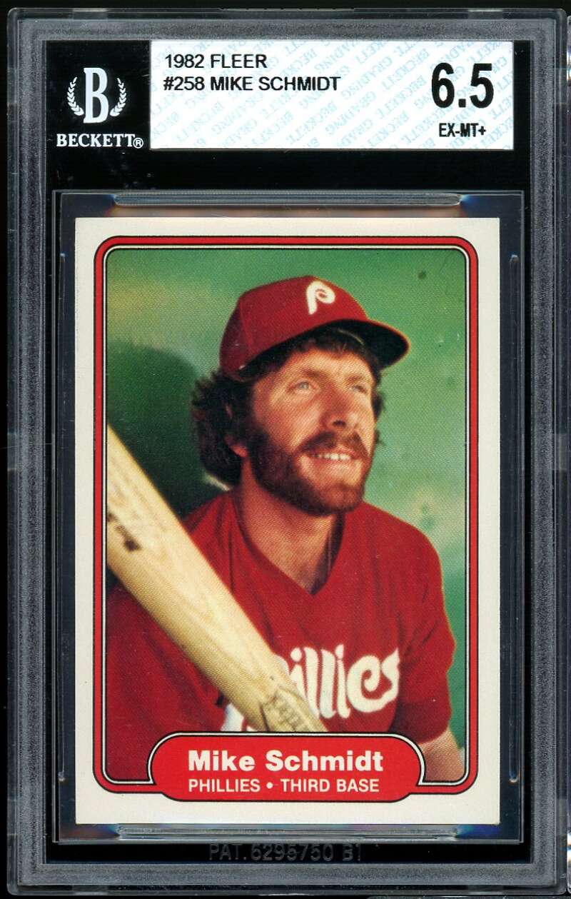 Mike Schmidt Card 1982 Fleer #258 BGS 6.5 (8.5 6 8.5 8.5) Image 1