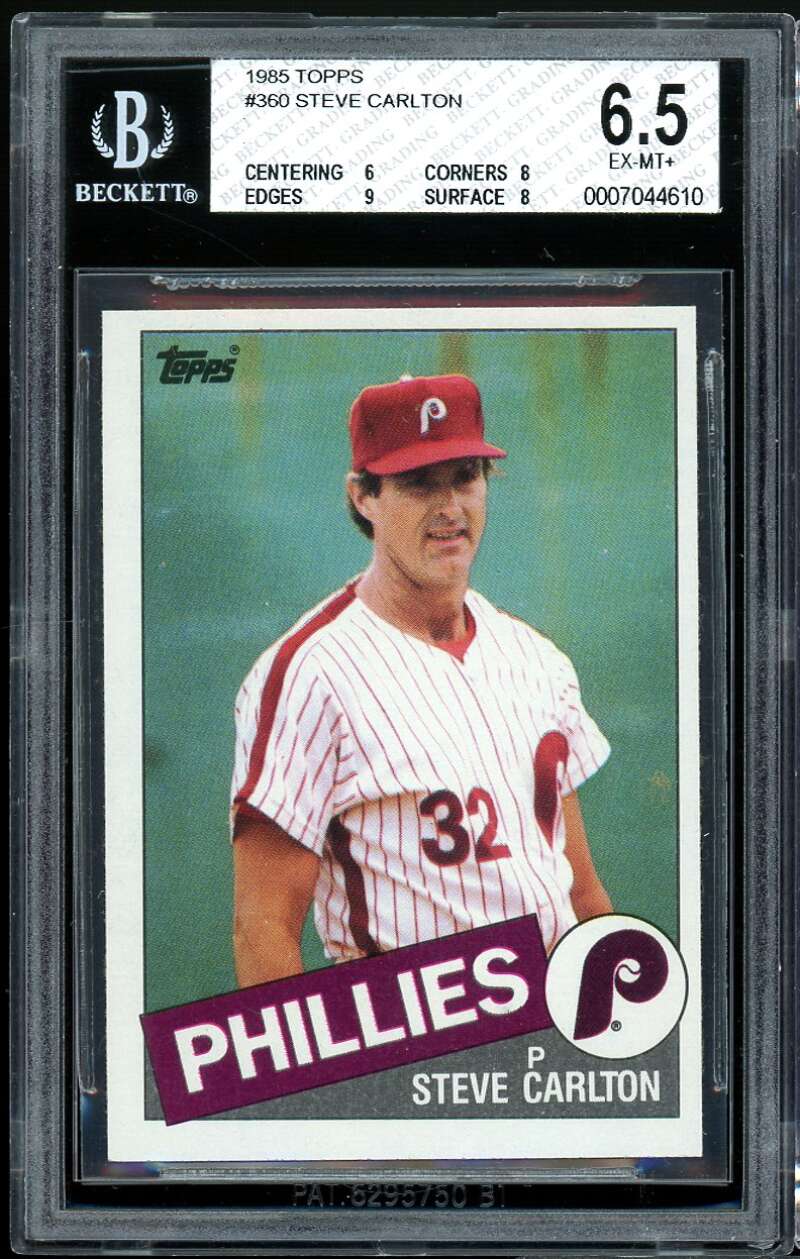 Steve Carlton Card 1985 Topps #360 BGS 6.5 (6 8 9 8) Image 1