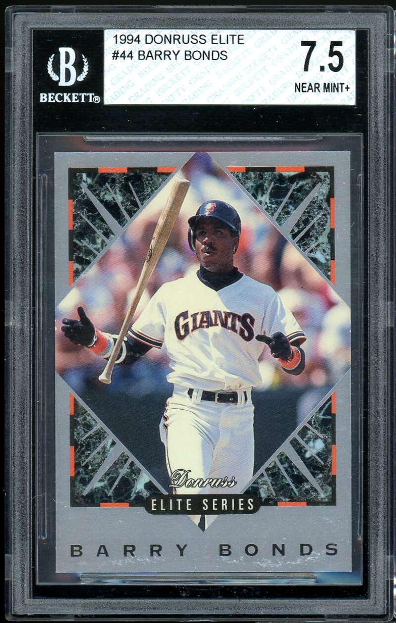 Barry Bonds Card 1994 Donruss Elite #50 BGS 7.5 (9.5 7 8.5 7.5) Image 1