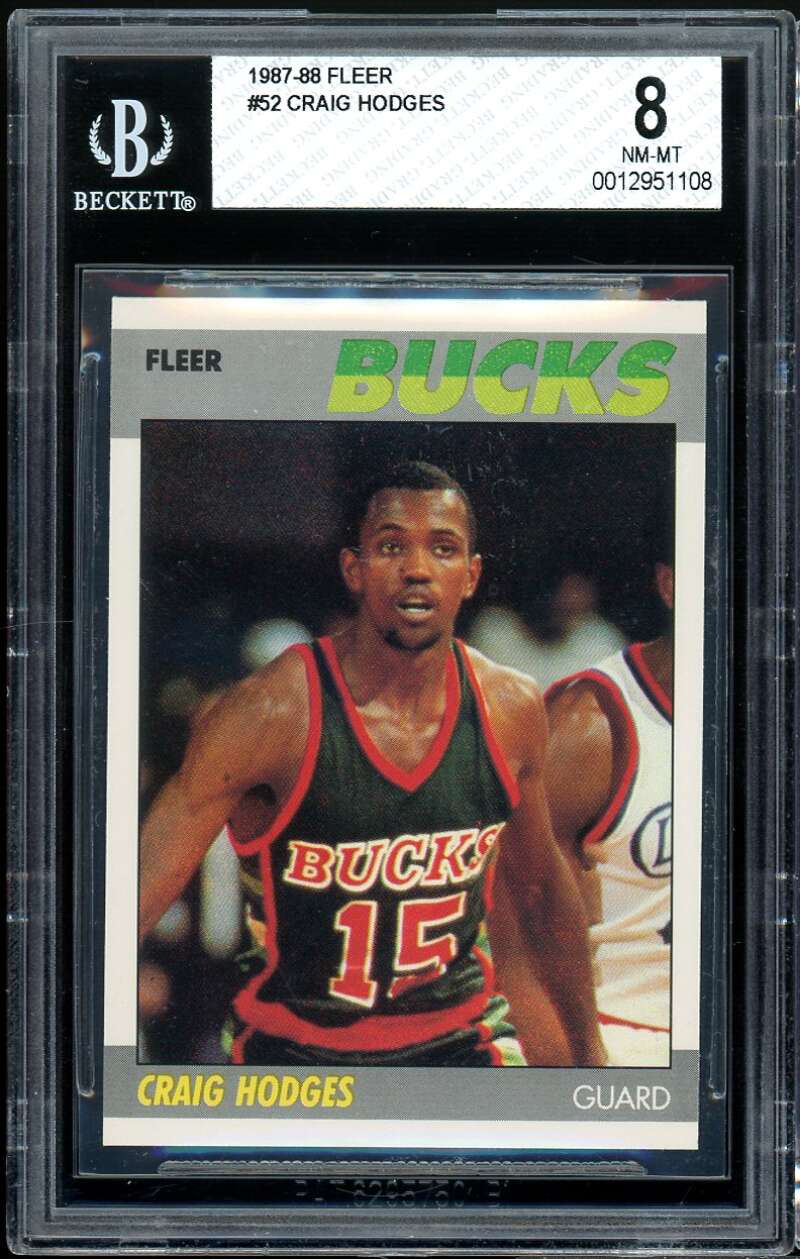 Craig Hodges Card 1987-88 Fleer #52 BGS 8 Image 1