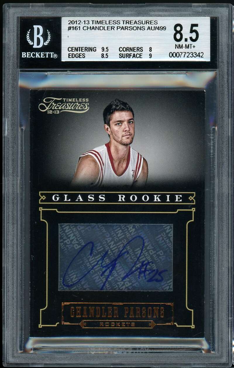 Chandler Parsons Rookie Card 2012-13 Timeless Treasures Auto #161 BGS 8.5 Image 1