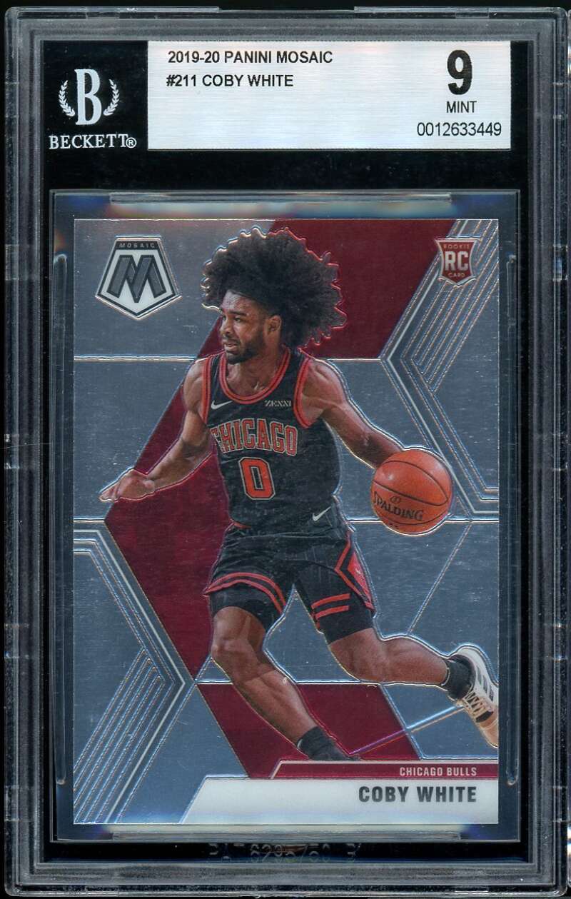 Coby White Rookie Card 2019-20 Panini Mosaic #211 BGS 9 Image 1